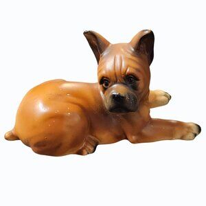 Vintage Boxer Dog Puppy Figurine Japan